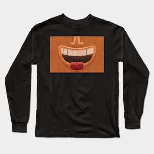 Orange Tiki Smile Mask! (Red Tongue Version) Long Sleeve T-Shirt